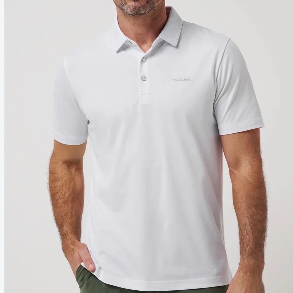 TravisMathew The Zinna 2.0 White Polo Shirt Mens Size M A41423 Short Sleeve
